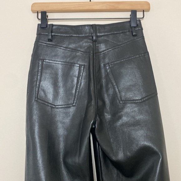 Aritzia Wilfred The Melina Pant High Rise Vegan Leather Black Size 00 - Picture 6 of 16